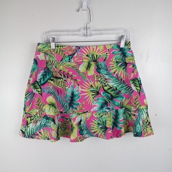 Tommy Bahama Pants - Tommy Bahama Golf Tropical Skort Large Pink Green UPF 50+ Tennis Pickleball